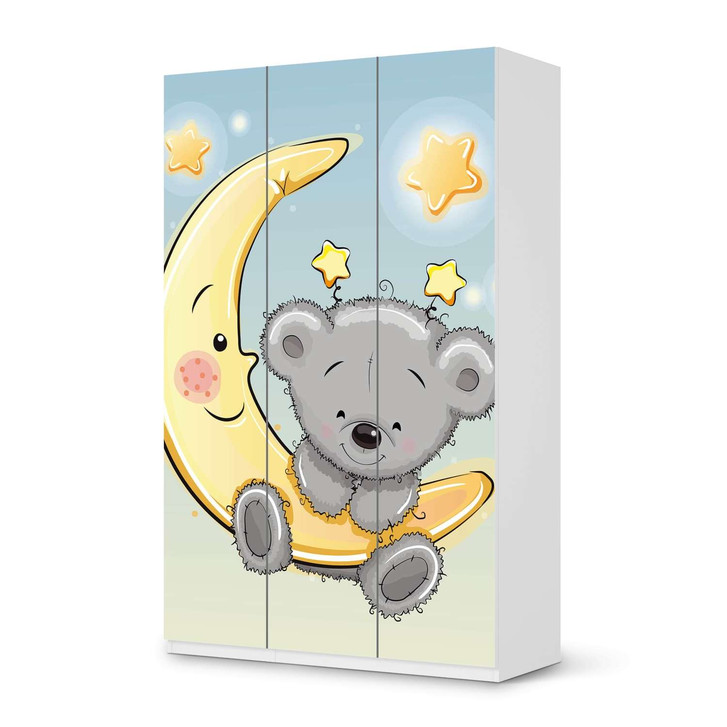 Möbelfolie IKEA Pax Schrank 236cm Höhe - 3 Türen - Teddy und Mond - CR118634