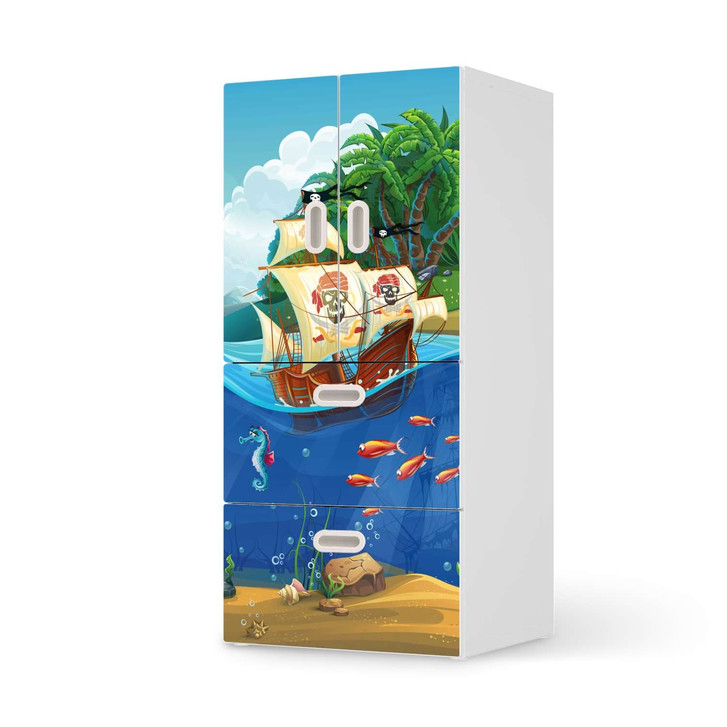 Möbelfolie IKEA Stuva / Fritids - 2 Schubladen und 2 kleine Türen - Pirates - CR117489