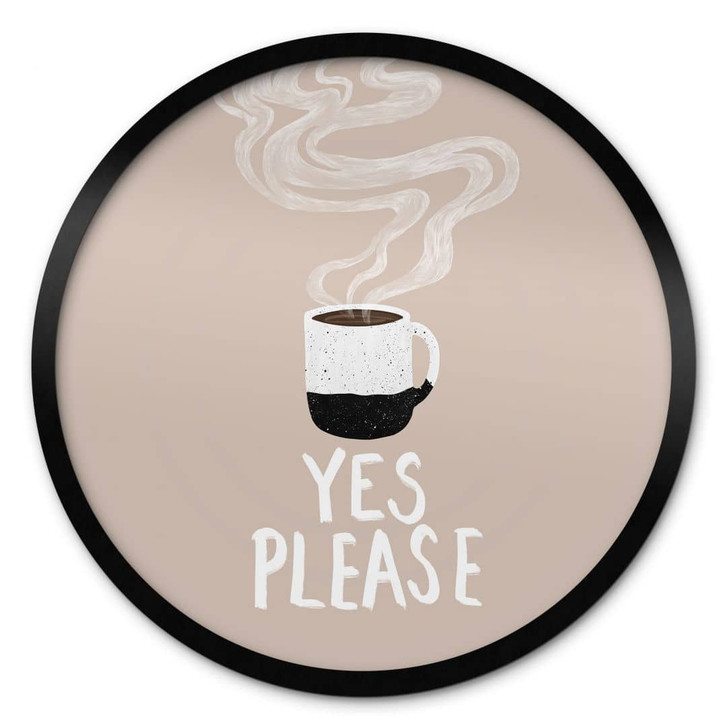 Poster Heisse Tasse Kaffee am Morgen - EMELIEmaria - Rund - WA473369
