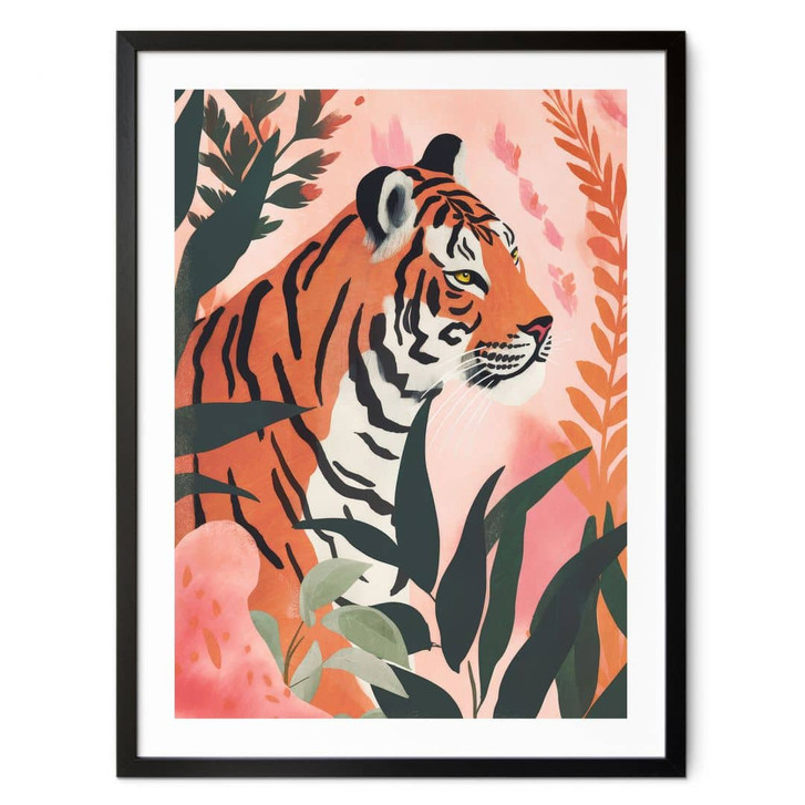 Poster Tiger im rosa Dschungel - Treechild - WA409058