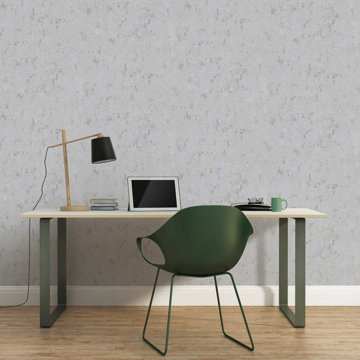 Strukturtapete Grau Silber - Metallic-Effekt Design Vliestapete - WA396732