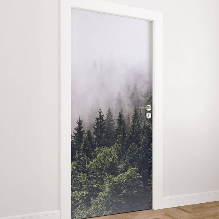 Türfolie Nebliger Wald - Selbstklebende Türdeko - WA510131