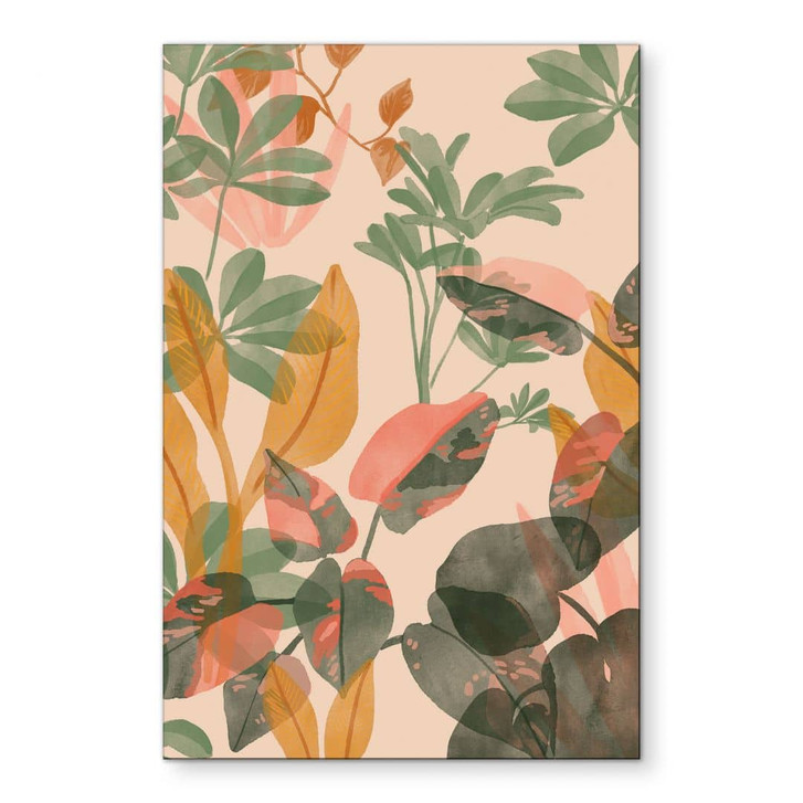 Wandbild Garten mit tropischen Pflanzen - Goed Blauw - Alu-Dibond - WA464653
