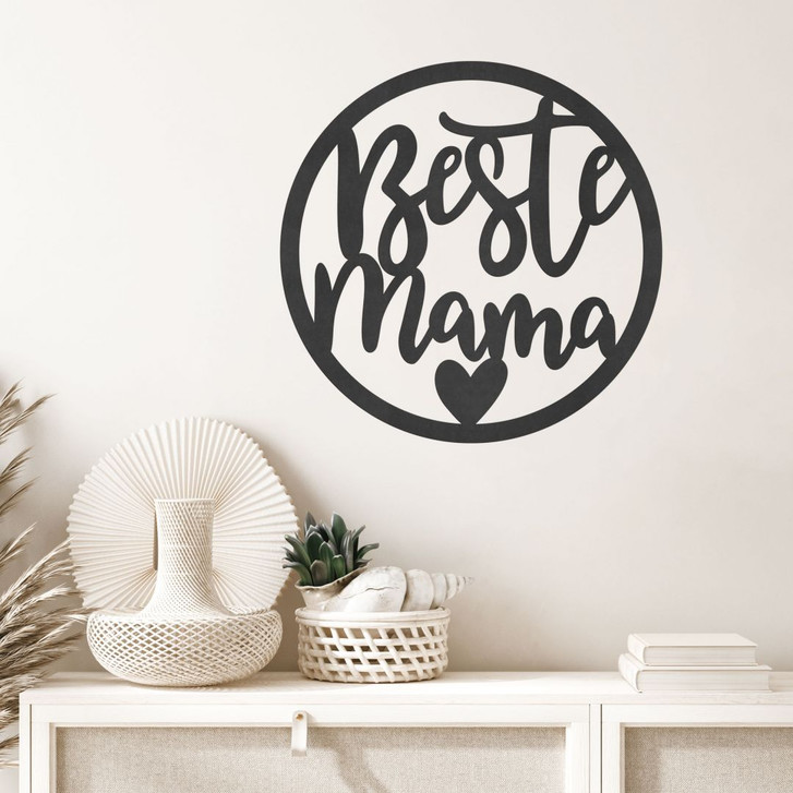 Wanddeko Schriftzug - Beste Mama - MDF - Rund - WA405915