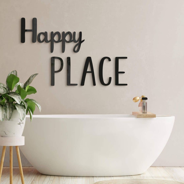 3D Deko Schriftzug Happy Place - Acryldeko - WA393399