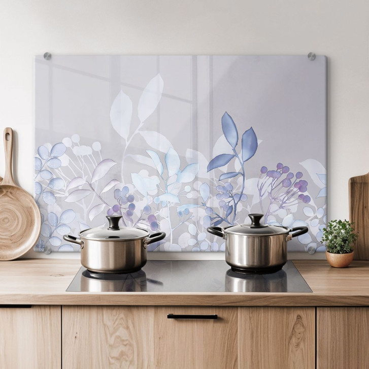 Spritzschutz Blaue Aquarell-Pflanzen - Haase - WA429014