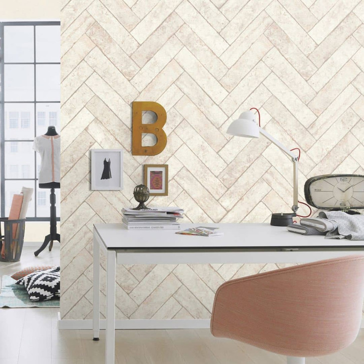 Backsteintapete, Steinoptiktapete Factory V weiss - WA428593