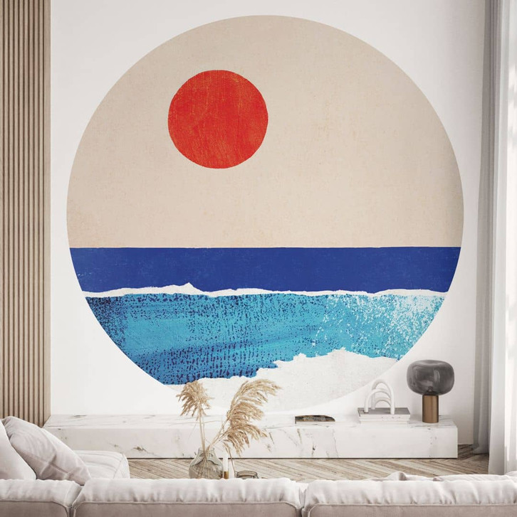 Fototapete Ruhiger Strand bei Sonnenuntergang - Rivers - Rund - Selbstklebend/Vlies - WA471452