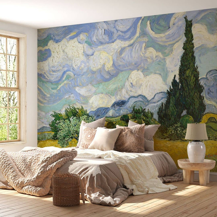 Fototapete van Gogh - Weizenfeld mit Zypressen - WA399079