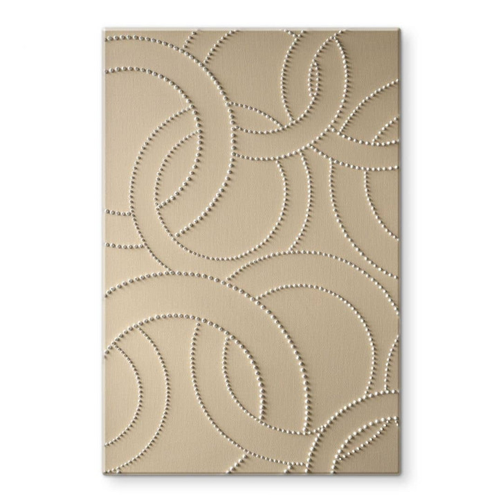 Glasbild Abstrakte Ringe beige - Grande - WA457049