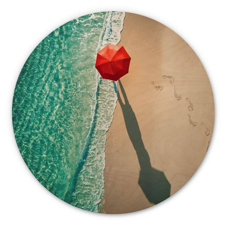 Holzbild Ambra - Am Meer entlang - Rund - WA340840