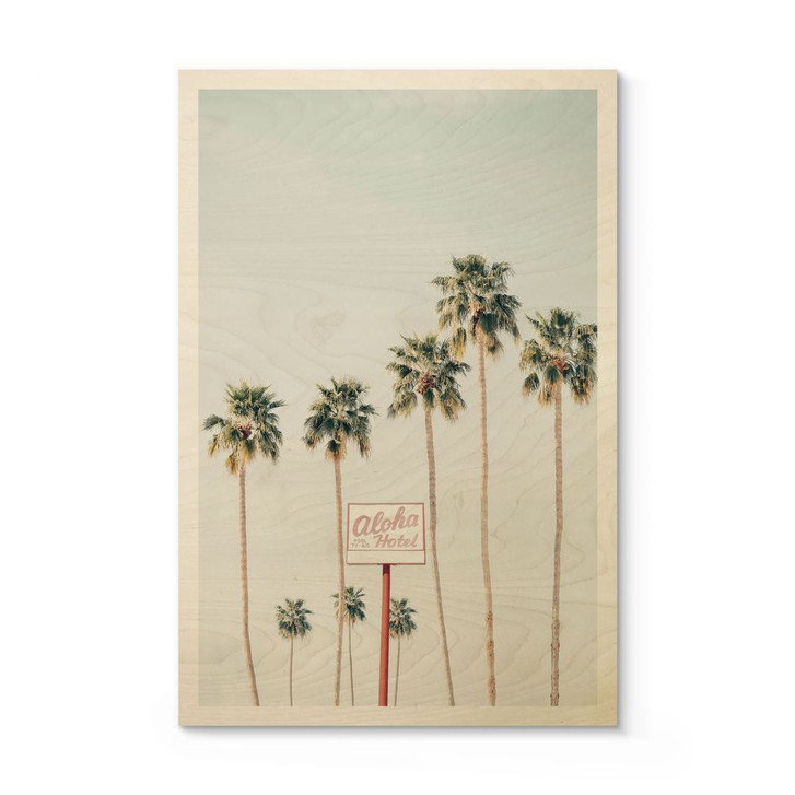 Holzbild Palmen am Hotel Aloha - Sisi & Seb - WA425810
