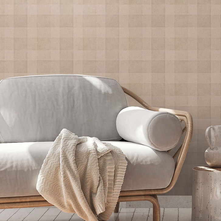 Karo Tapete Vliestapete - Landhaus Tapete von Braun Beige PVC-Frei A.S. Création 386641 - WA395606