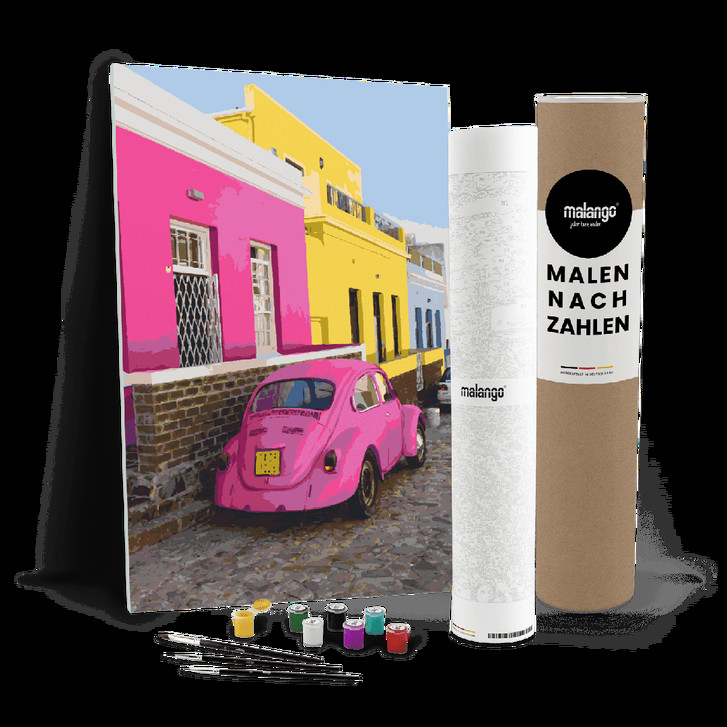 Malen nach Zahlen Leinwandbild - Käfer pink - WA446816