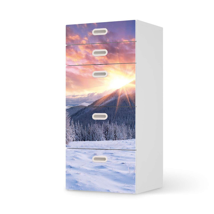 Möbel Klebefolie IKEA Stuva / Fritids Kommode - 5 Schubladen - Zauberhafte Winterlandschaft - CR114050