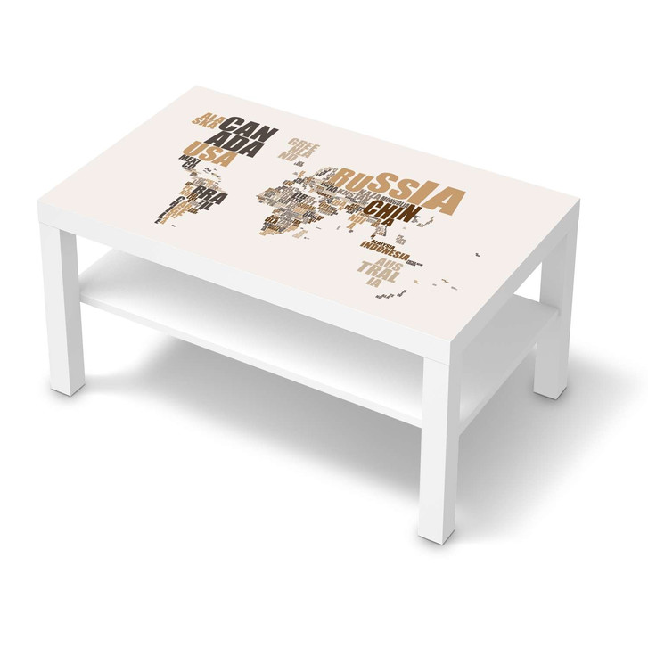 Möbelfolie IKEA Lack Tisch 90x55cm - World Map - Braun - CR116084