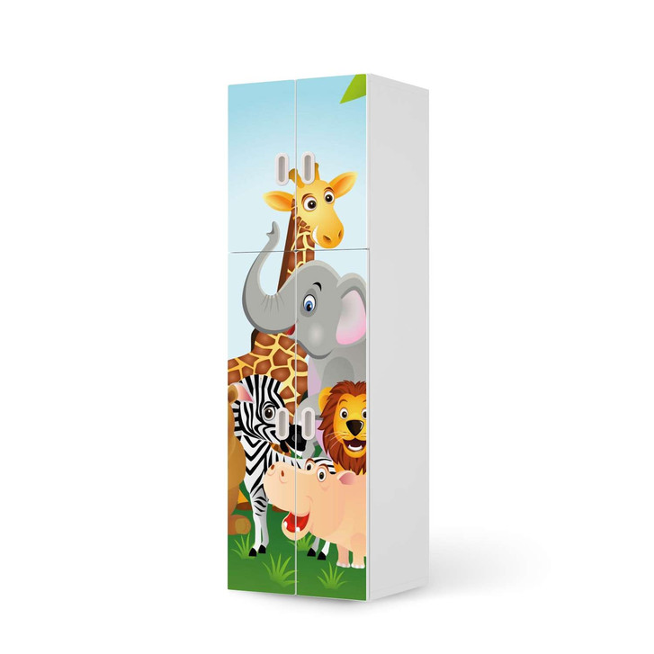 Möbelfolie IKEA Stuva / Fritids - 2 grosse und 2 kleine Türen - Wild Animals - CR118790