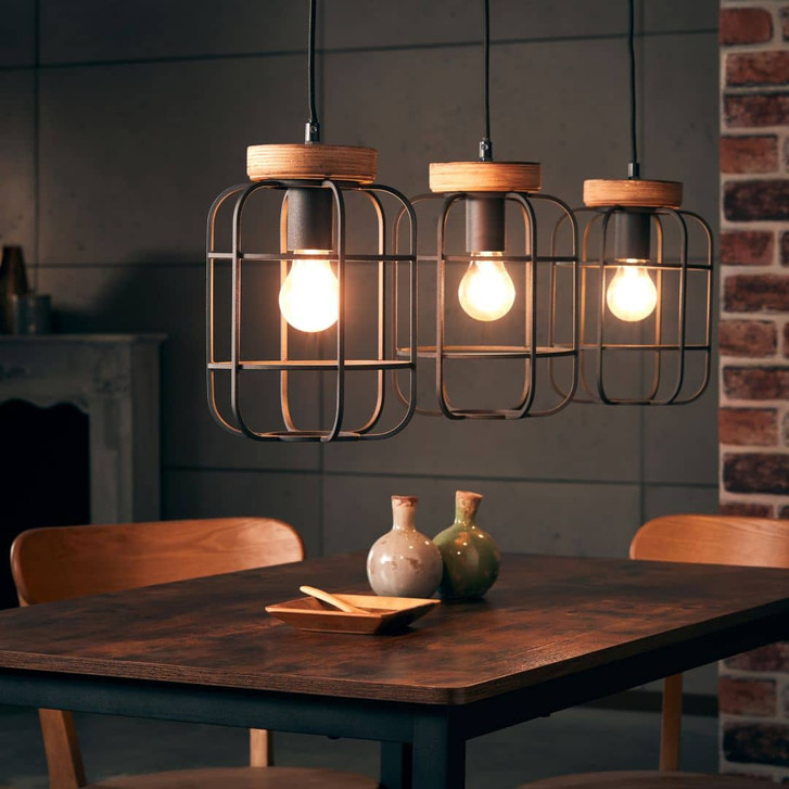 Pendelleuchte Inga, braun, 142 x 100 cm, Holz Pendellampe - WA438687