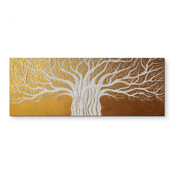 Wandbild Weisser Lebensbaum abstrakt - Grande - Alu-Dibond Panorama - WA449439