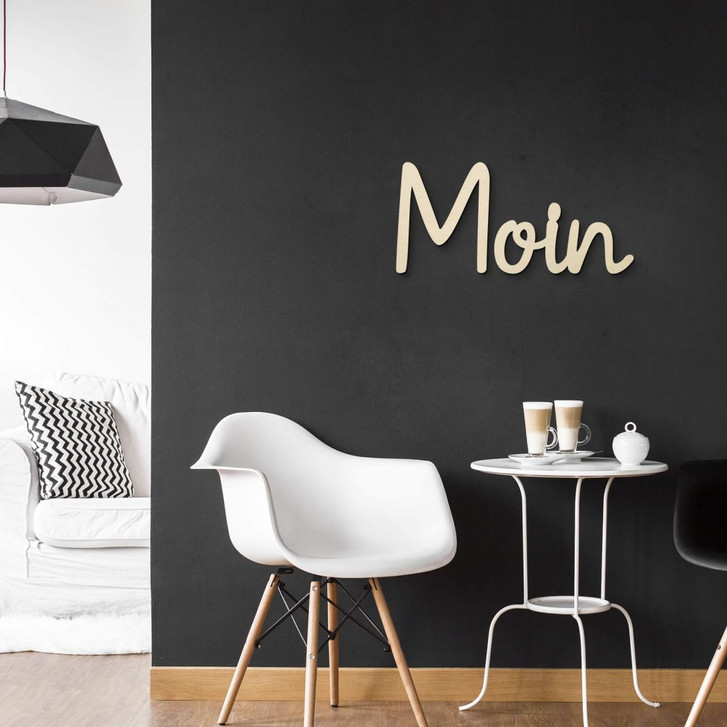 3D Schriftzug Moin - norddeutscher Gruss - Pappelholz - WA401915