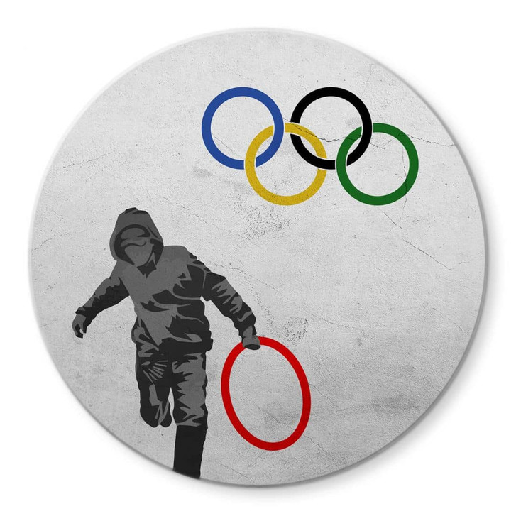 Glasbild Banksy - Olympics - Rund - WA332038