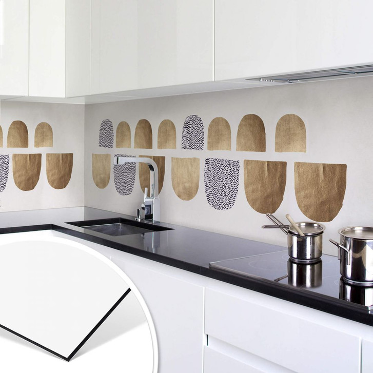 Küchenrückwand Kubistika - Golden Geometrica - WA274753