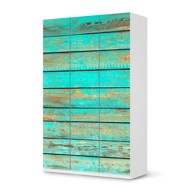 Möbelfolie IKEA Pax Schrank 236cm Höhe - 3 Türen - Wooden Aqua - CR118644