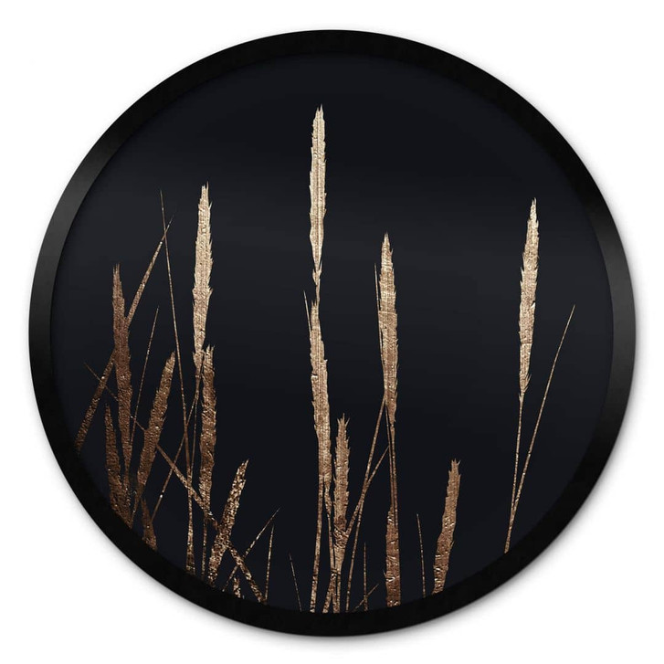 Poster Kubistika - Goldene Felder - Rund - WA337630