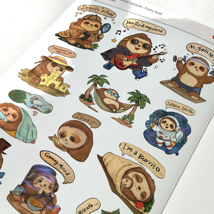 Sticker Lustige Faultier Sprüche - WA499899