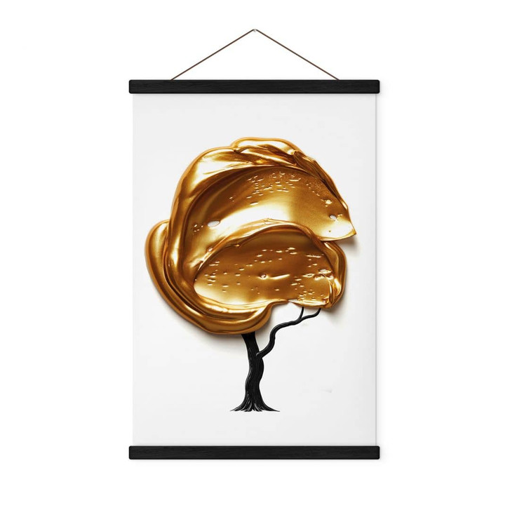 Stoffbild Baum mit goldener 3D-Krone - Mielu - WA460443