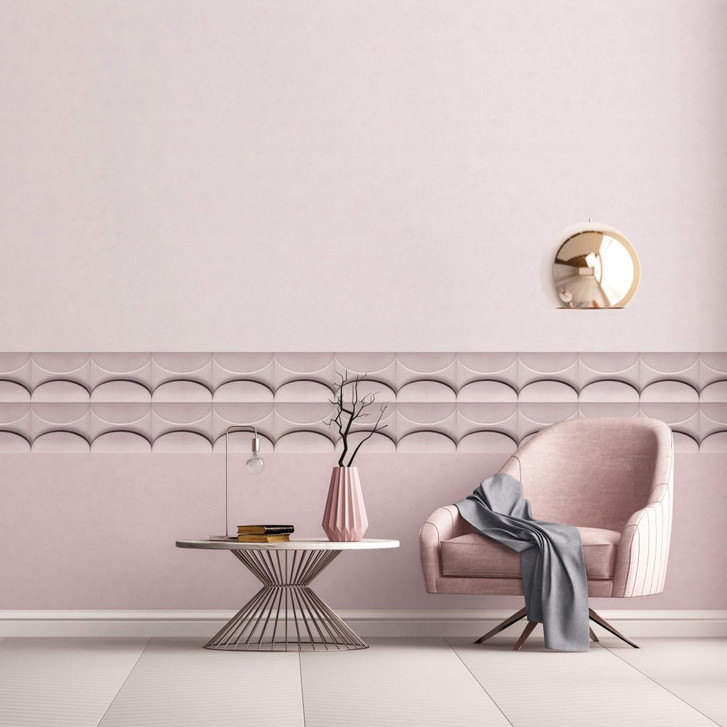 Vliestapete mit einfarbiger Struktur rosa Uni - WA508062