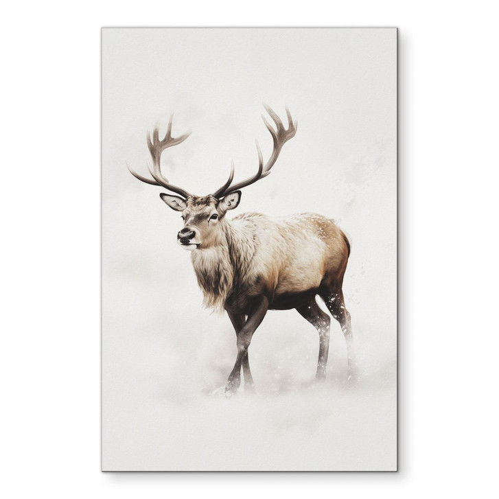 Wandbild Hirsch im weissen Winter - Magnusson - Alu-Dibond - WA491638