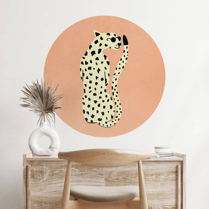 Wandtattoo Eleganter Gepard mit Sonnenbrille - Oltmanns - Rund - WA474452
