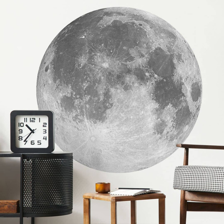 Wandtattoo Vollmond schwarz-weiss - Rund - WA413090