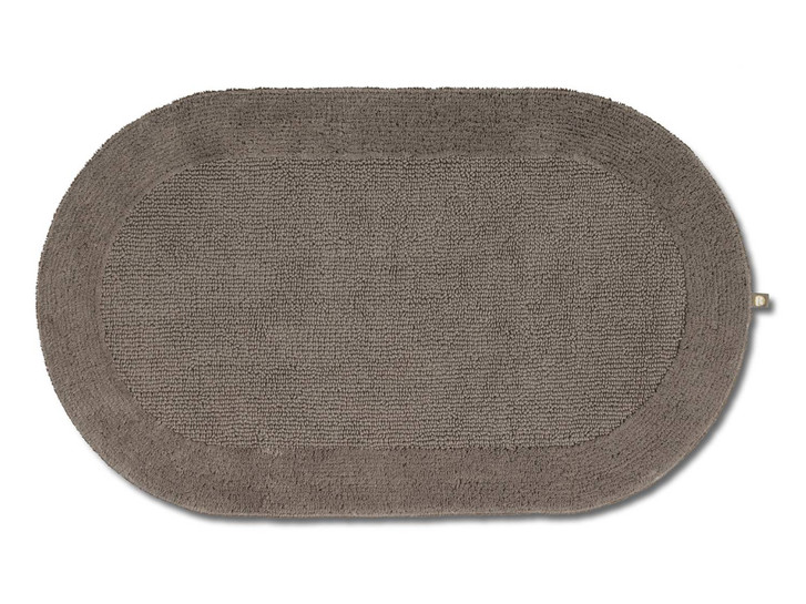 Exquisit Badteppich Oval Wunschmass in Taupe 58 - TS409953