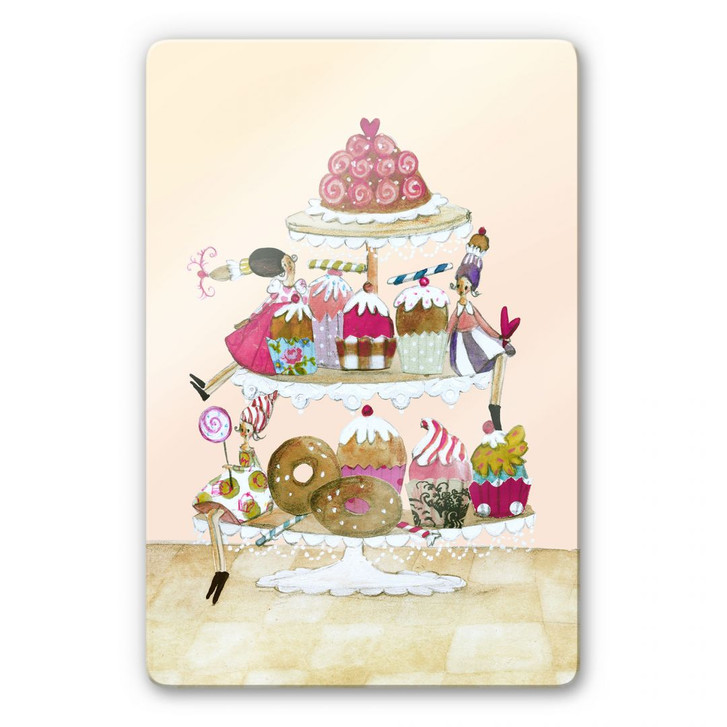 Glasbild Leffler - Glitzer Muffin Parade - WA124706