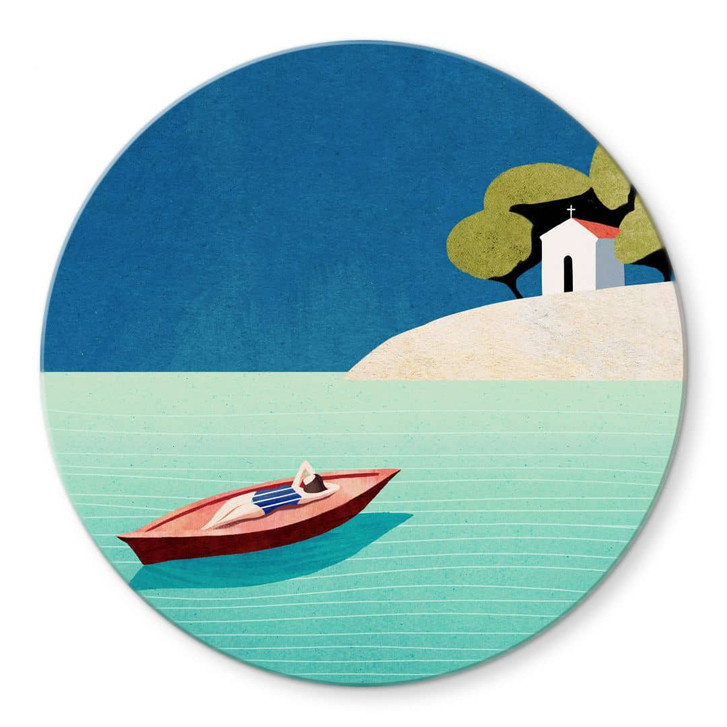 Glasbild Siesta im Sommer - Rivers - Rund - WA400249