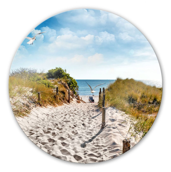 Glasbild Way to the Beach - rund - WA128899
