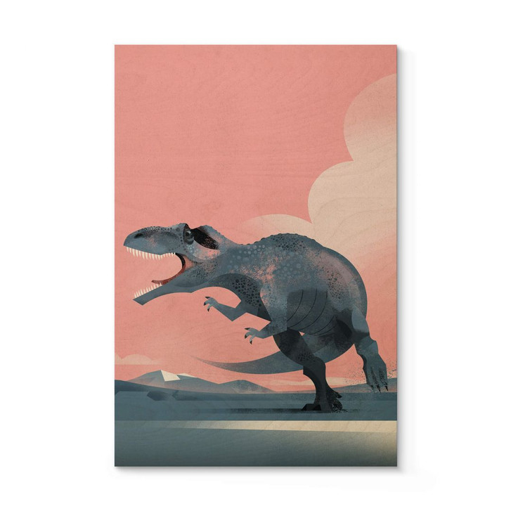 Holzbild Kinderzimmer - Dinosaurier Giganotosaurus - Braun - WA401633