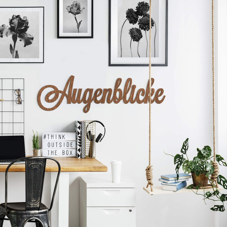 Holzbuchstaben Mahagoni Augenblicke - WA274453