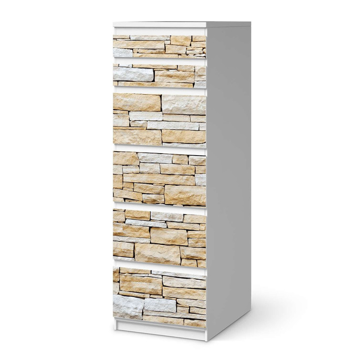 Klebefolie IKEA Malm Kommode 6 Schubladen (schmal) - Sandstein - CR111690