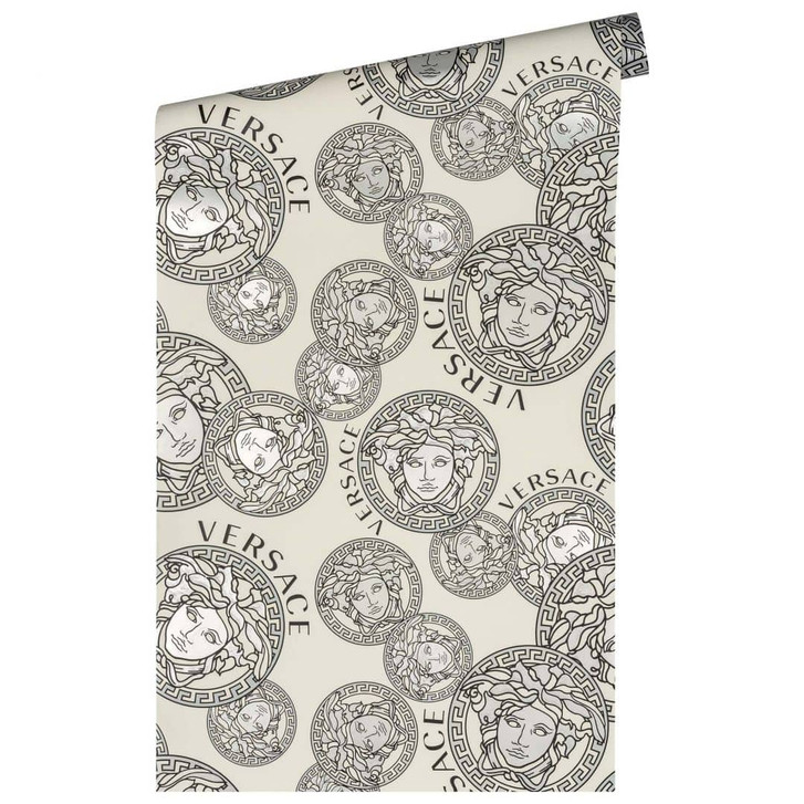 Versace Home Designe Luxustapete Schwarz Weiss Medusakopf Tapete Mustertapete - WA382438