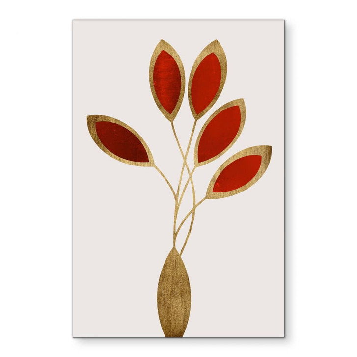 Wandbild Cinco Rot-Gold - Alu-Dibond - Kubistika - WA491667