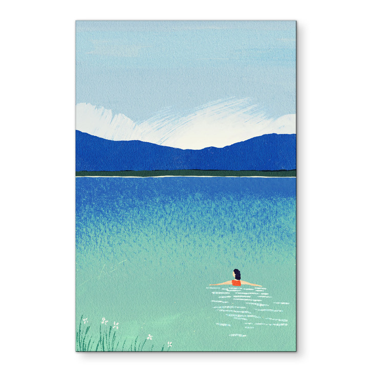 Wandbild Sommerbad im Bergsee - Rivers - Alu-Dibond - WA517188