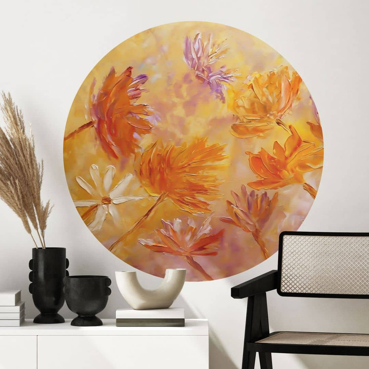 Wandtattoo Goldener Blütenrausch - Pomata - Rund - WA436070