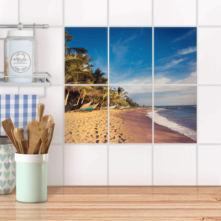 Fliesenaufkleber hoch - Longboat Beach - 6er Set - CR100604