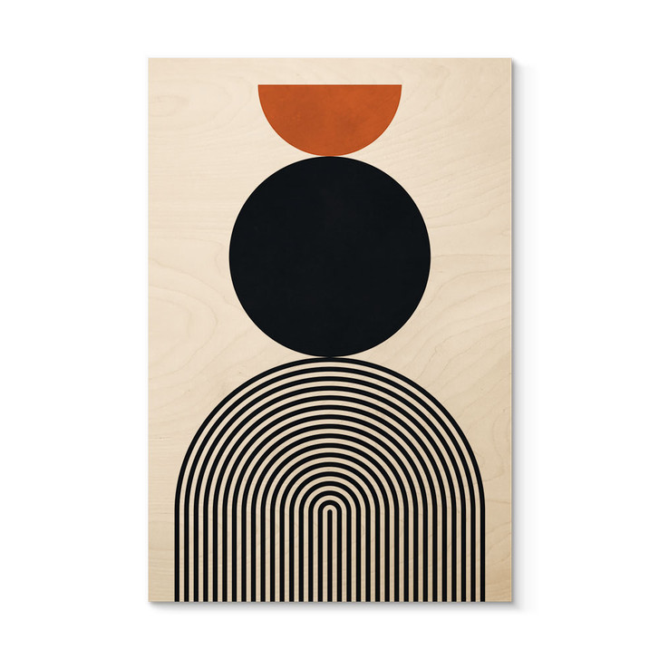 Holzbild Abstrakte Linien und Kreise im Einklang - Costa - WA443863