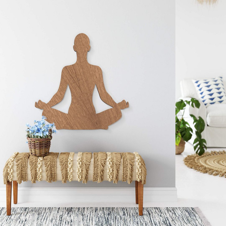 Holzdeko Mahagoni - Yoga Pose sitzend 01 - WA299832
