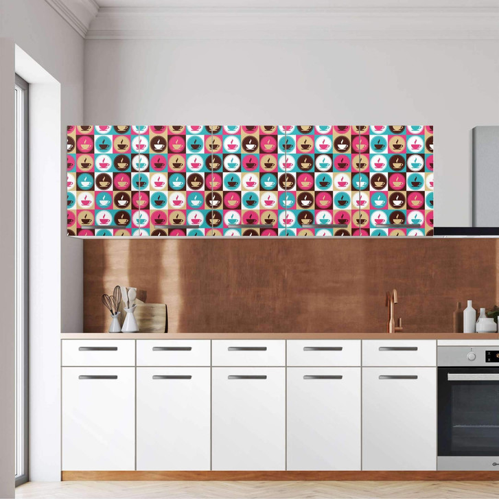 Klebefolie - Wandschrank 200cm Breite - Coffee Cups - CR108586