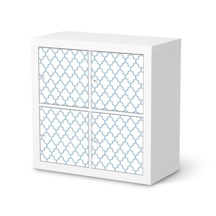Möbelfolie IKEA Expedit Regal 4 Türen - Retro Pattern - Blau - CR114576